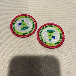 Girl Scouts World Thinking Day 2025 Patch - Pink and Green